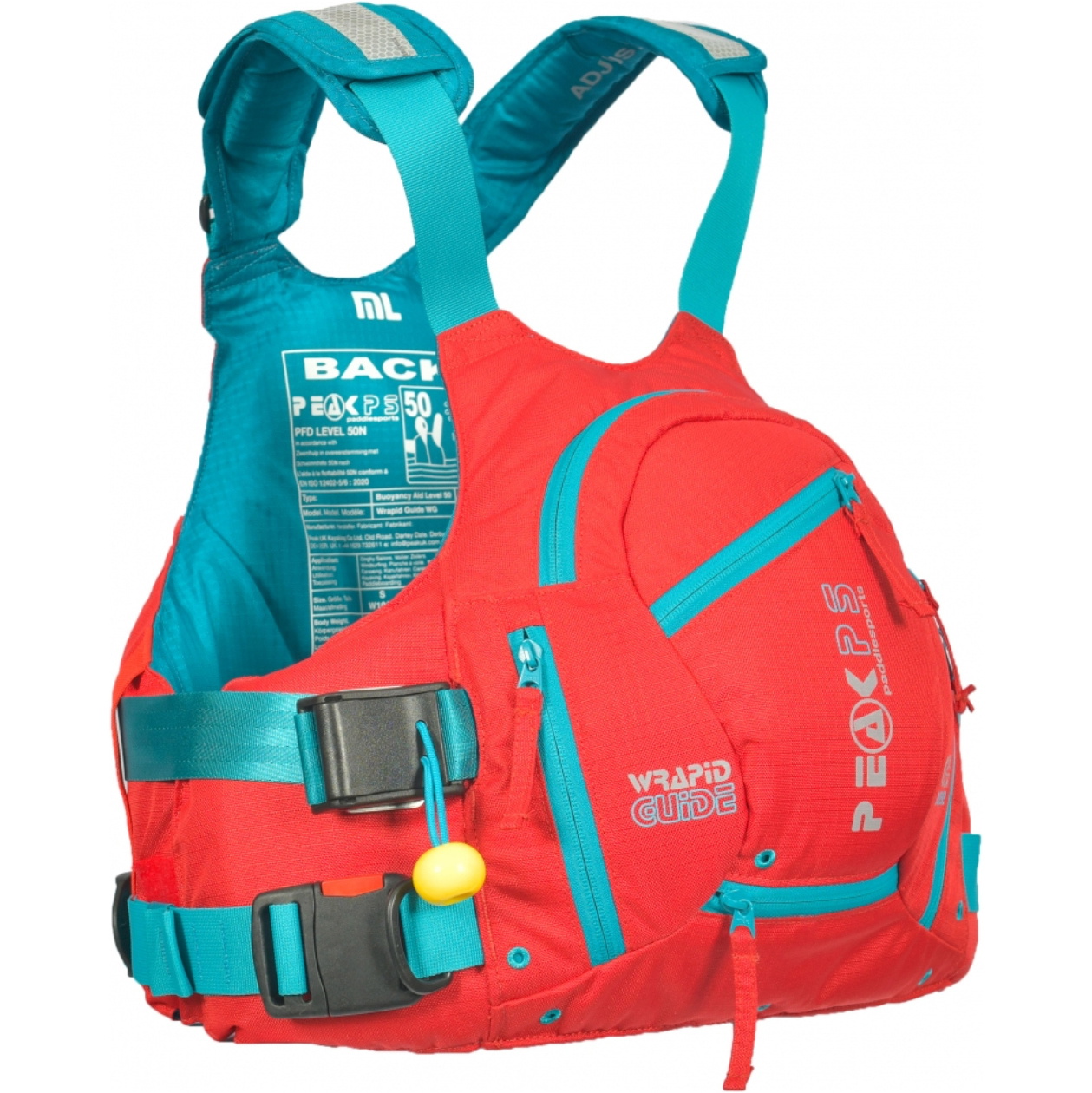 2026 Peak PS M&auml;nner Wickelguide Auftriebshilfe PFD 26WG-RED - Red / Blue